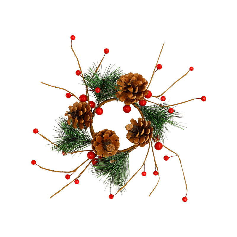 Artificial Christmas Wreath with Red Berries and Pine