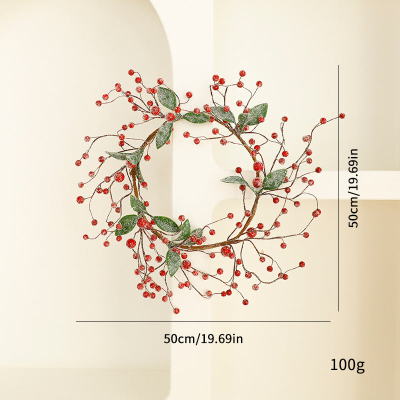 Artificial Christmas Wreath with Red Berries and Pine