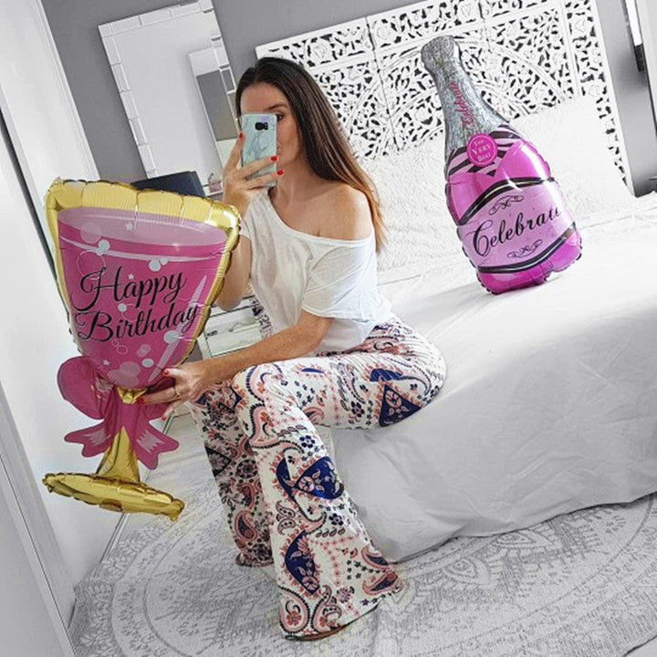 Jumbo Champagne Balloon Set for Party Centerpieces