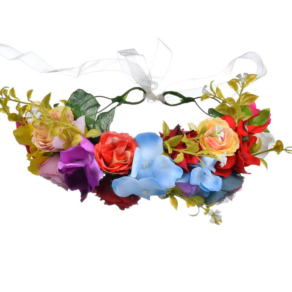 Boho Rose Flower Crown Headband for Bridal & Festival