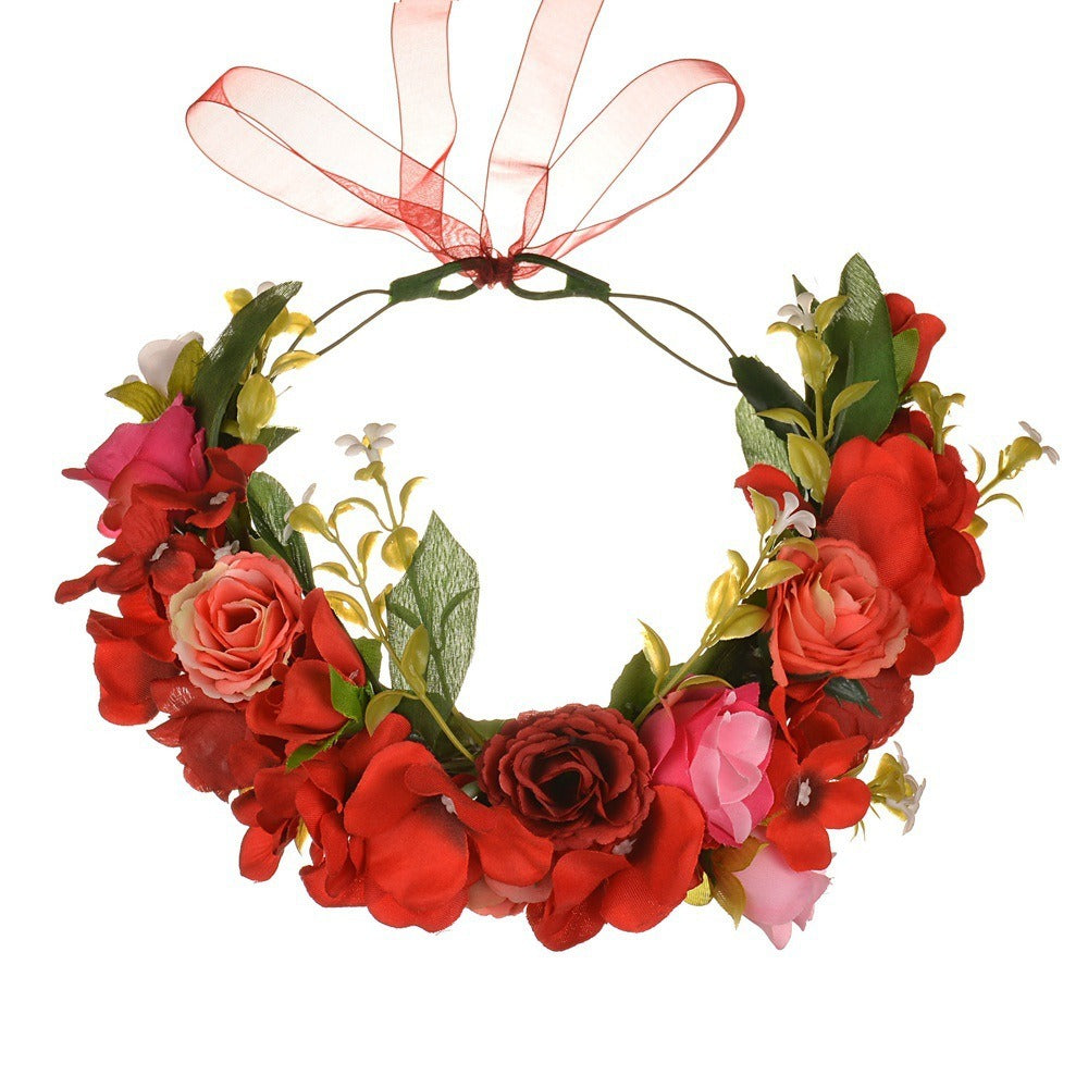 Boho Rose Flower Crown Headband for Bridal & Festival