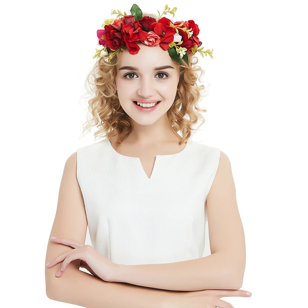 Boho Rose Flower Crown Headband for Bridal & Festival