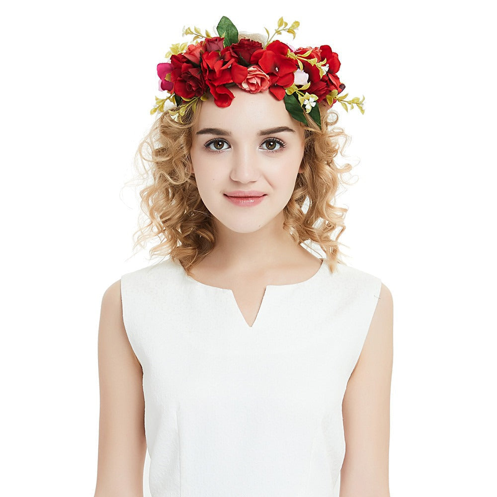 Boho Rose Flower Crown Headband for Bridal & Festival