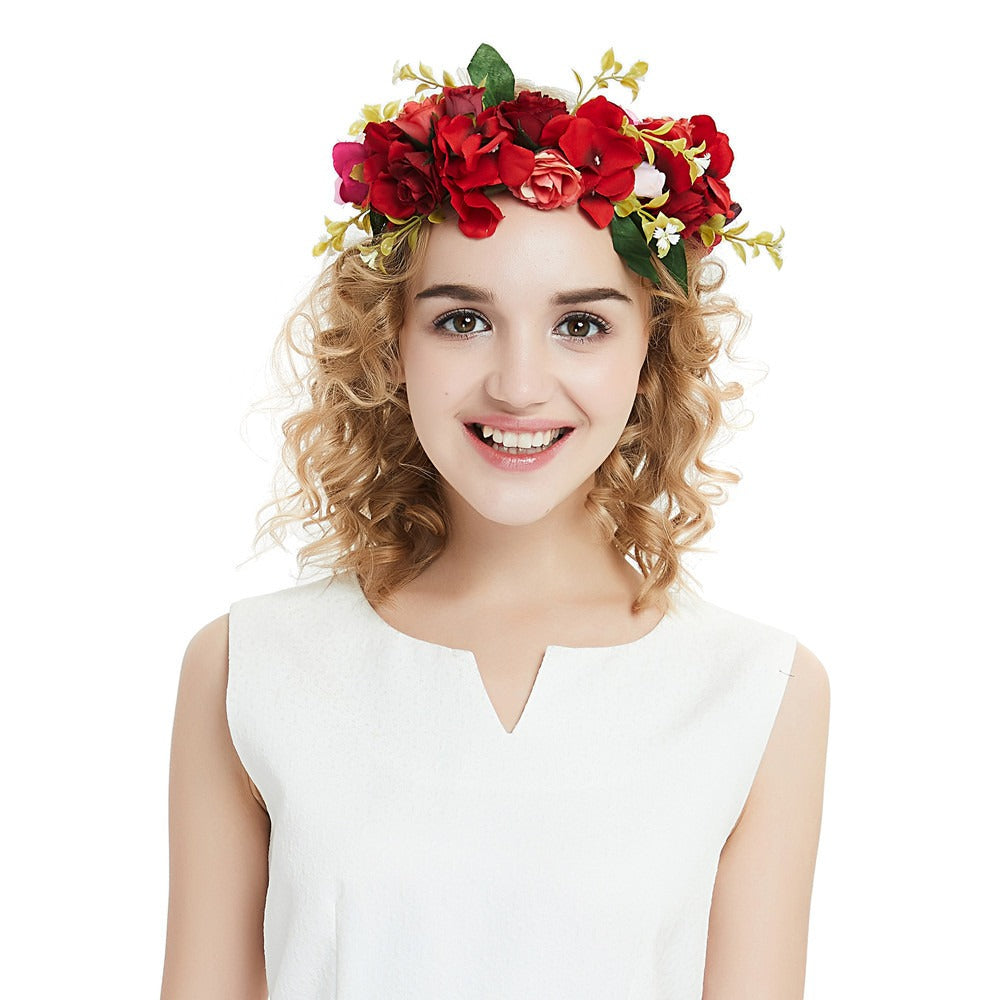 Boho Rose Flower Crown Headband for Bridal & Festival