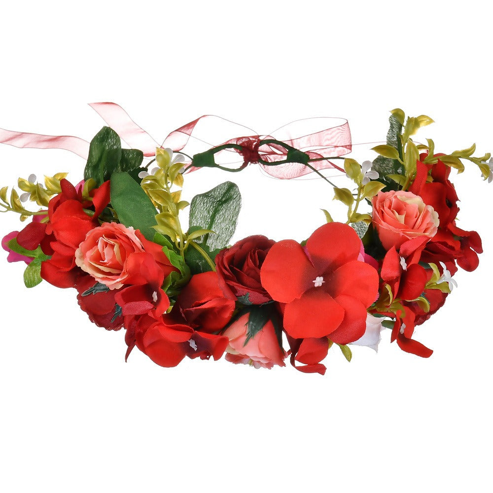 Boho Rose Flower Crown Headband for Bridal & Festival