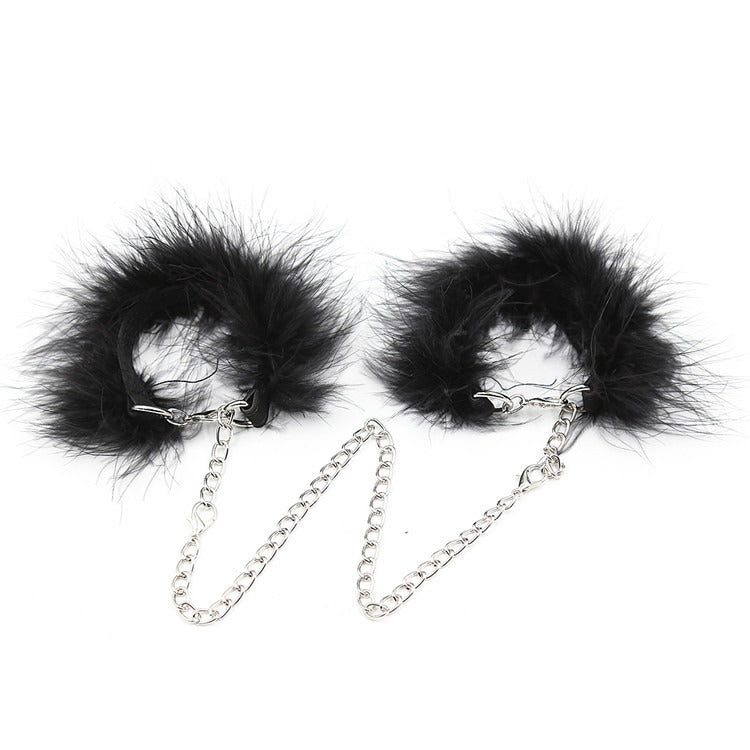 Feather Handcuffs for Playful Costume Restraint Gear