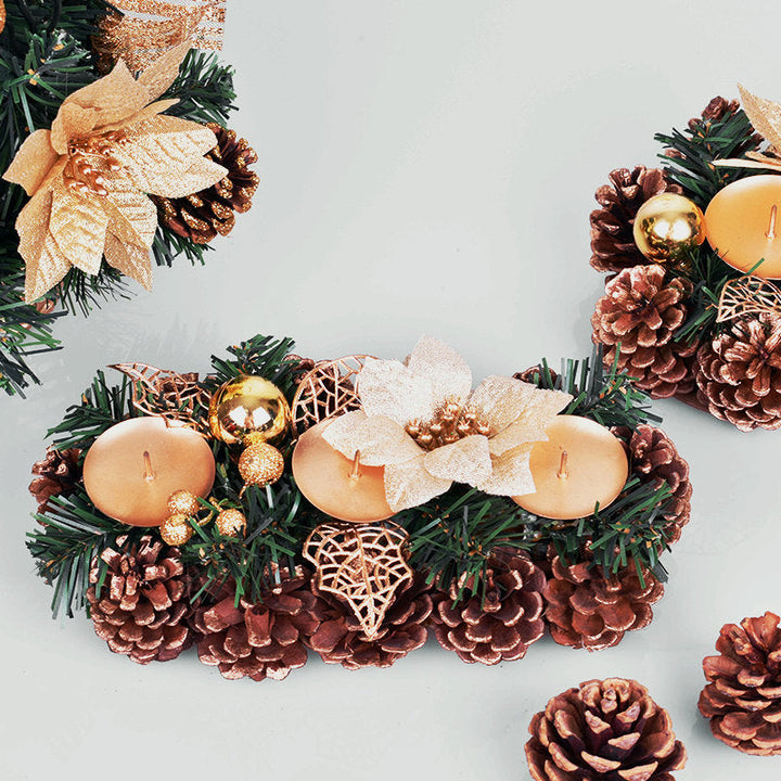 Christmas Pinecone Centerpiece With Candle Holders
