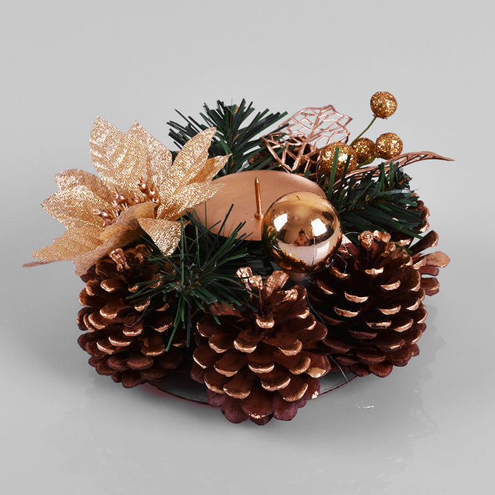 Christmas Pinecone Centerpiece With Candle Holders