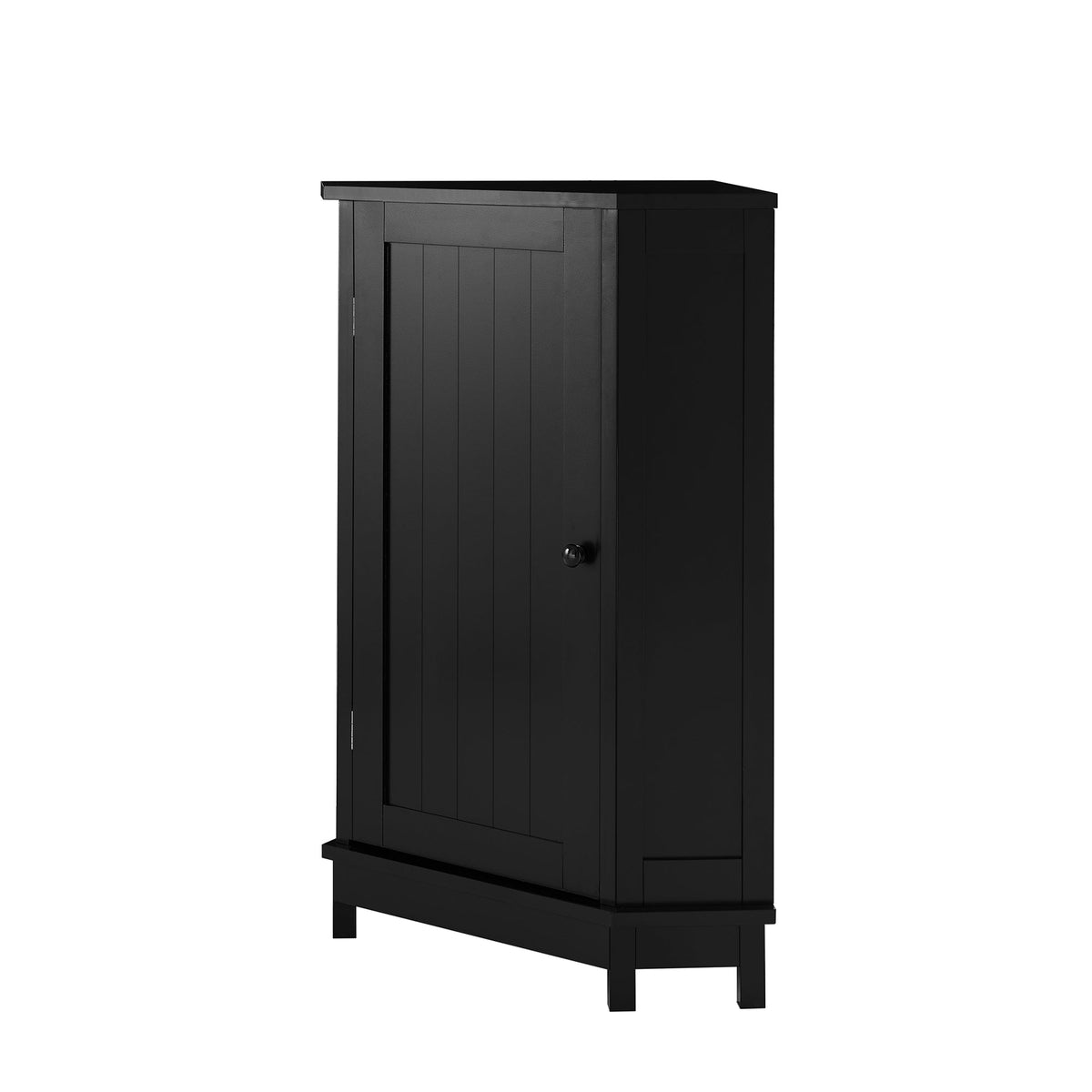 Black Corner Bathroom Cabinet with Adjustable Shelf