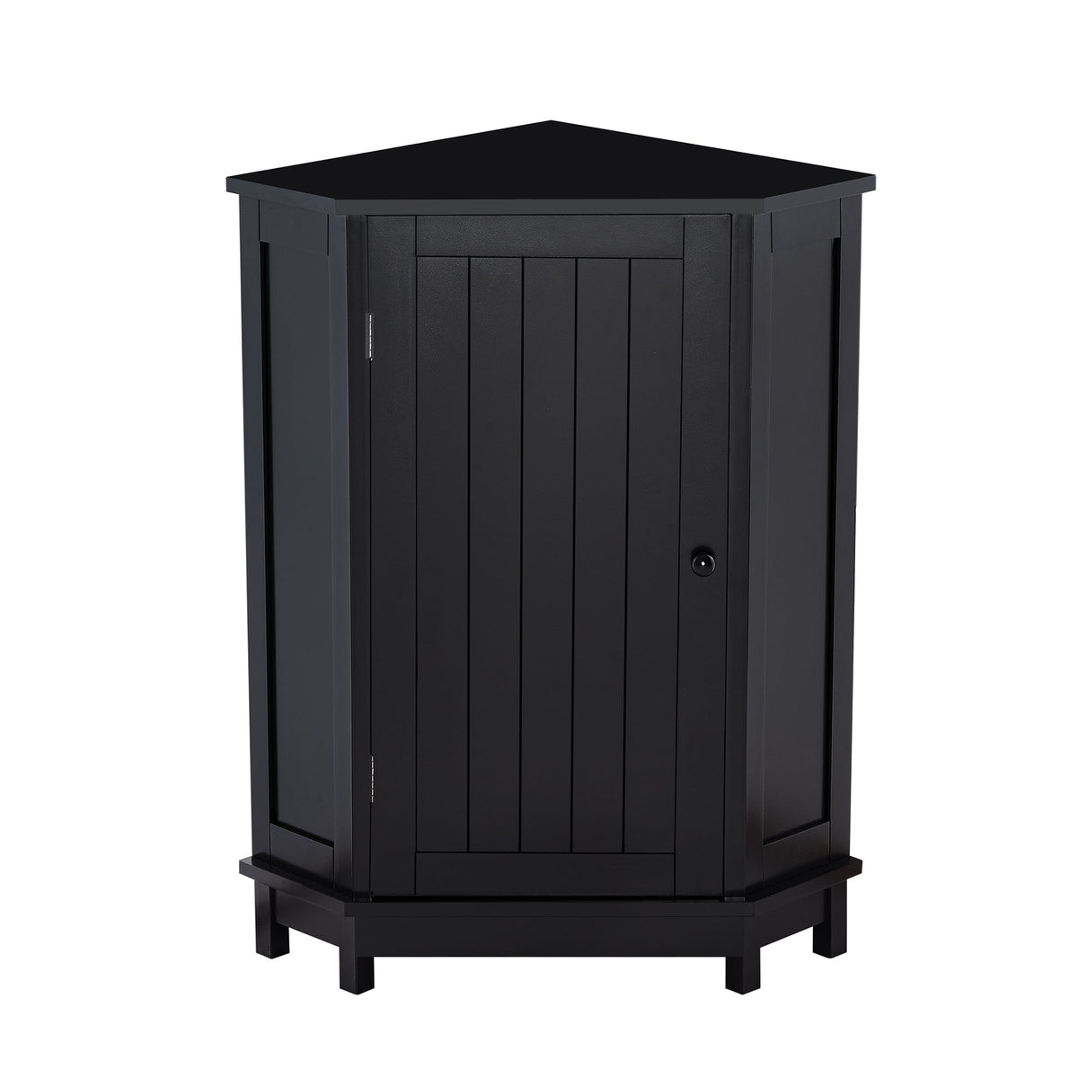 Black Corner Bathroom Cabinet with Adjustable Shelf