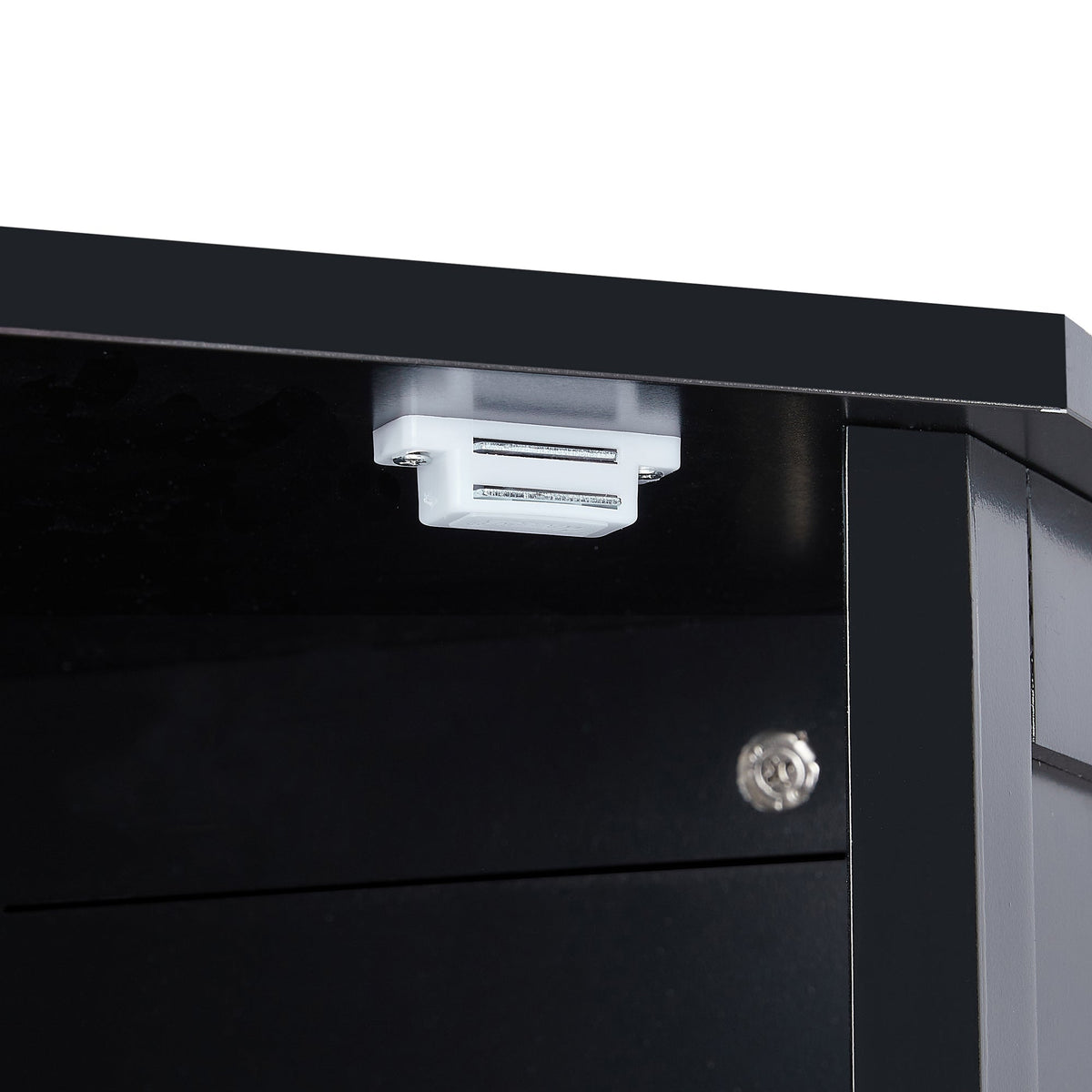 Black Corner Bathroom Cabinet with Adjustable Shelf