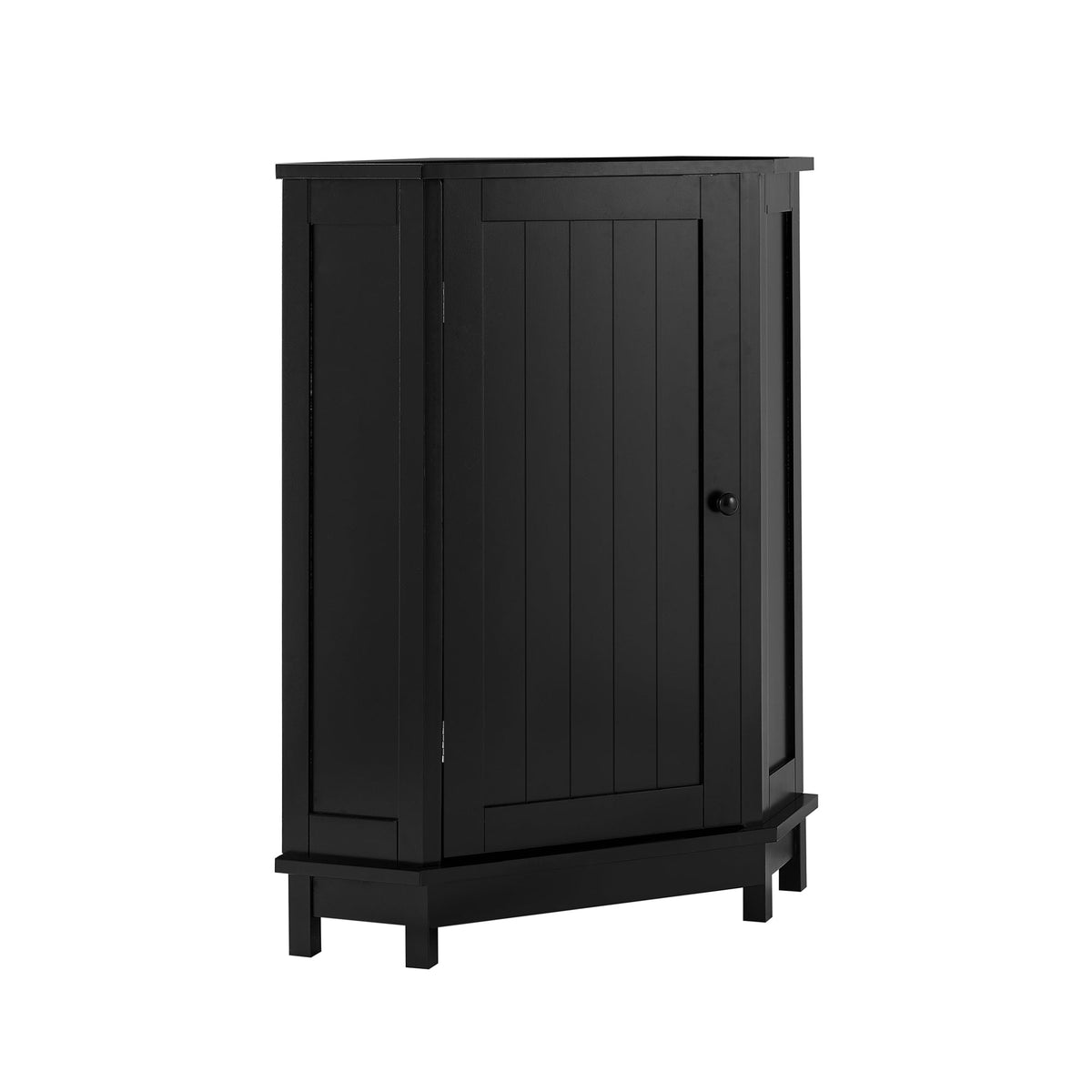 Black Corner Bathroom Cabinet with Adjustable Shelf