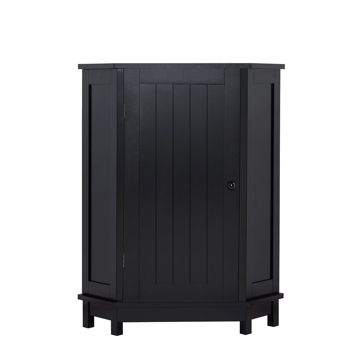 Black Corner Bathroom Cabinet with Adjustable Shelf