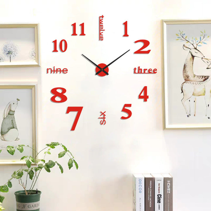 Frameless 3D Wall Clock - Oversized DIY Statement Piece