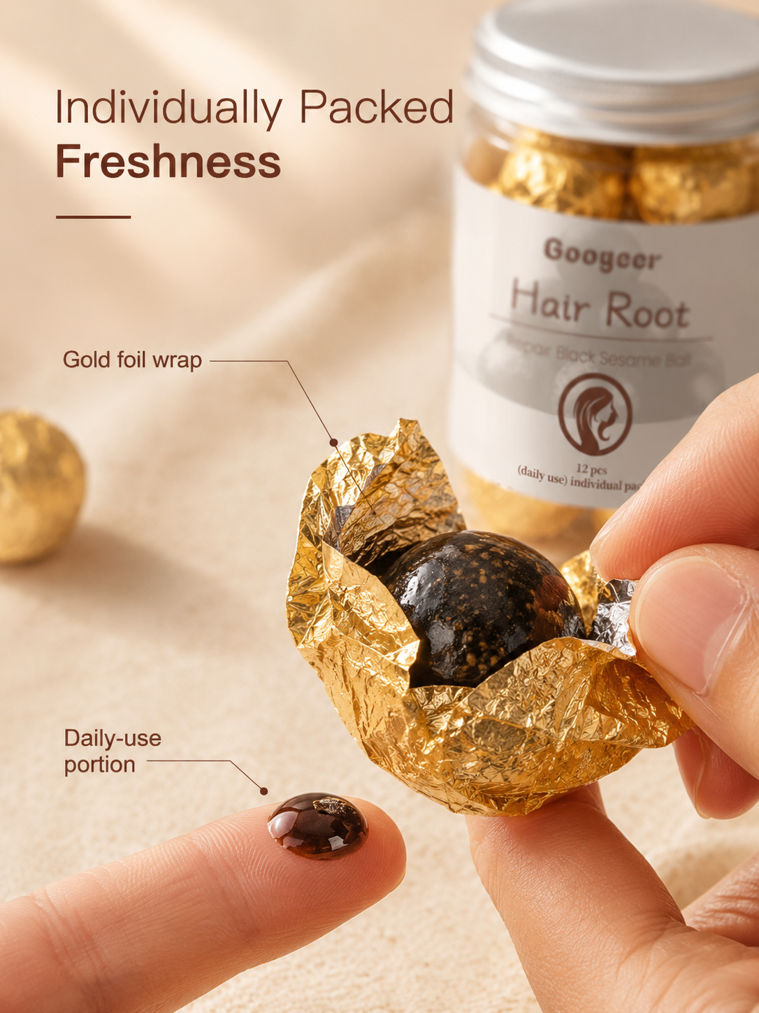 Black Sesame Hair Balls: Repair & Thicken in 12 Days