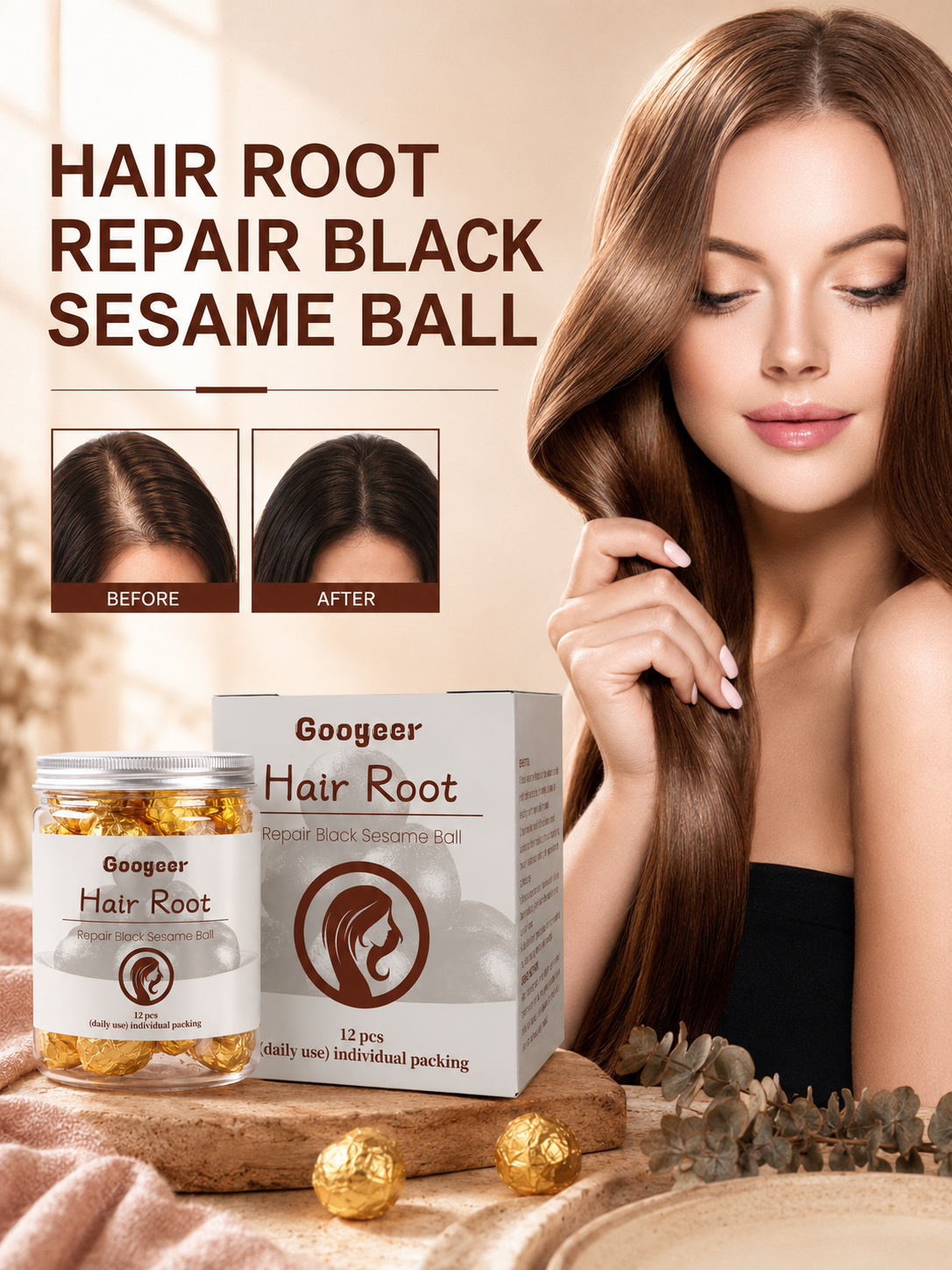 Black Sesame Hair Balls: Repair & Thicken in 12 Days