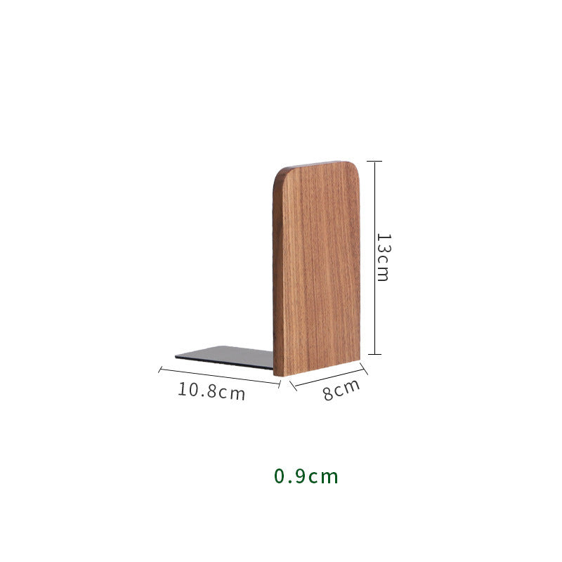 Black Walnut Wood Bookend - Solid Wood Bookstand Duo