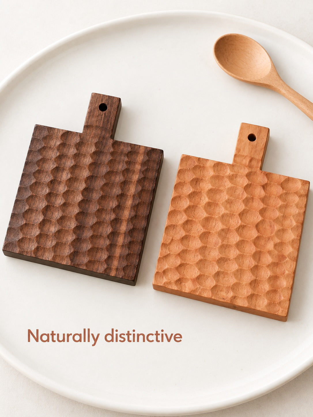 Handmade Black Walnut Coaster with Honeycomb Carving