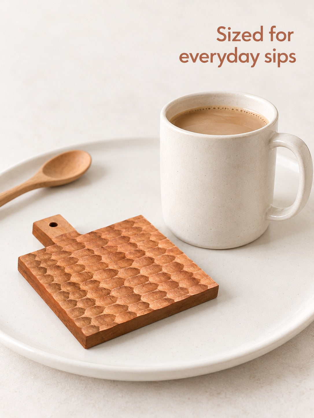 Handmade Black Walnut Coaster with Honeycomb Carving