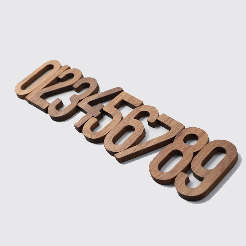 Black Walnut House Numbers – Nordic Style Wood Decor