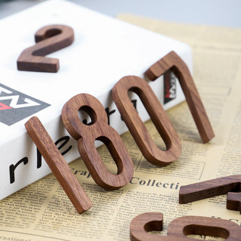 Black Walnut House Numbers – Nordic Style Wood Decor