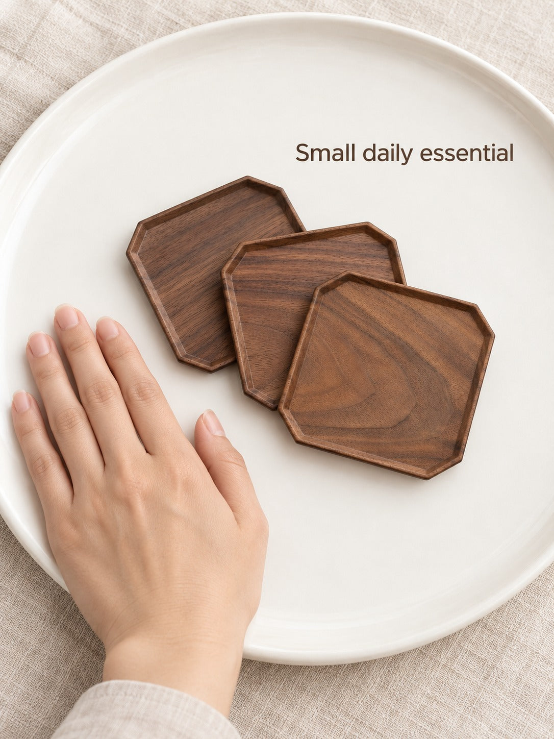 Solid Black Walnut Coaster: Heat & Drip Protection