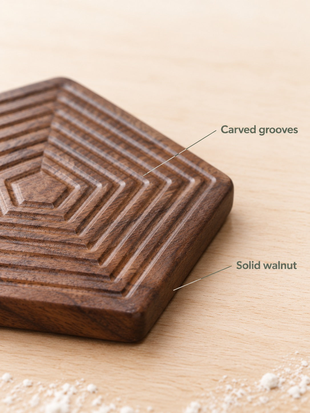 Black Walnut Tea Coaster, Solid Wood Heat-Proof Pad