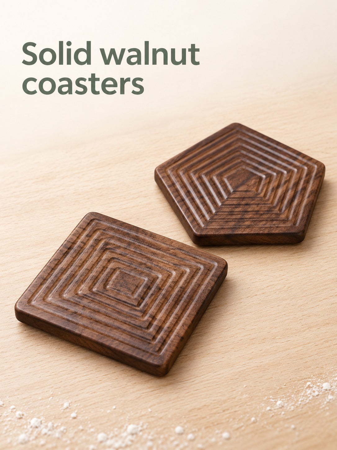 Black Walnut Tea Coaster, Solid Wood Heat-Proof Pad