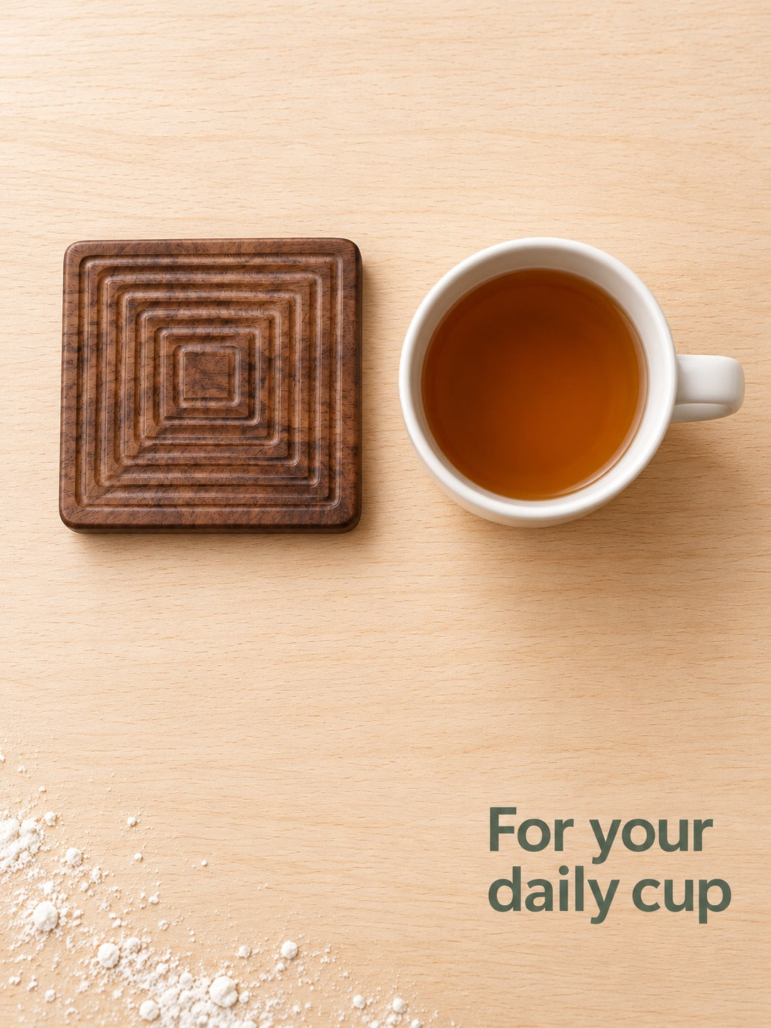 Black Walnut Tea Coaster, Solid Wood Heat-Proof Pad