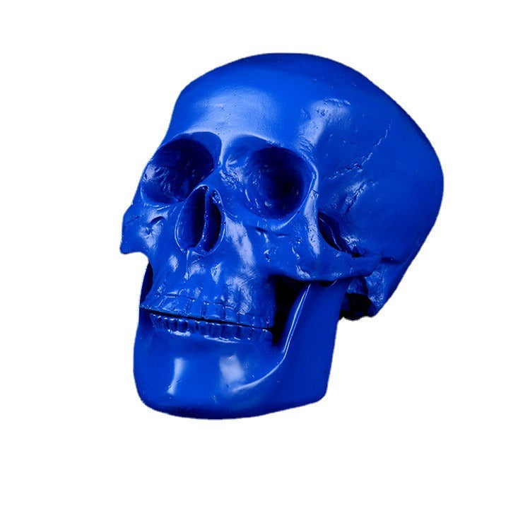 Blue Skull Resin Ornament for Distinctive Gothic Decor