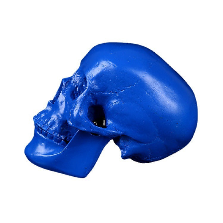 Blue Skull Resin Ornament for Distinctive Gothic Decor