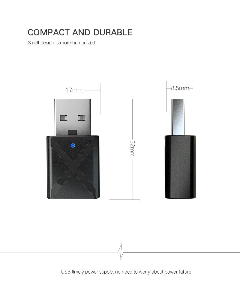 Bluetooth 5.0 Audio Transmitter Receiver Adapter for TV