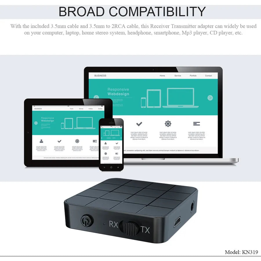 Bluetooth Audio Receiver Transmitter for TV and Car