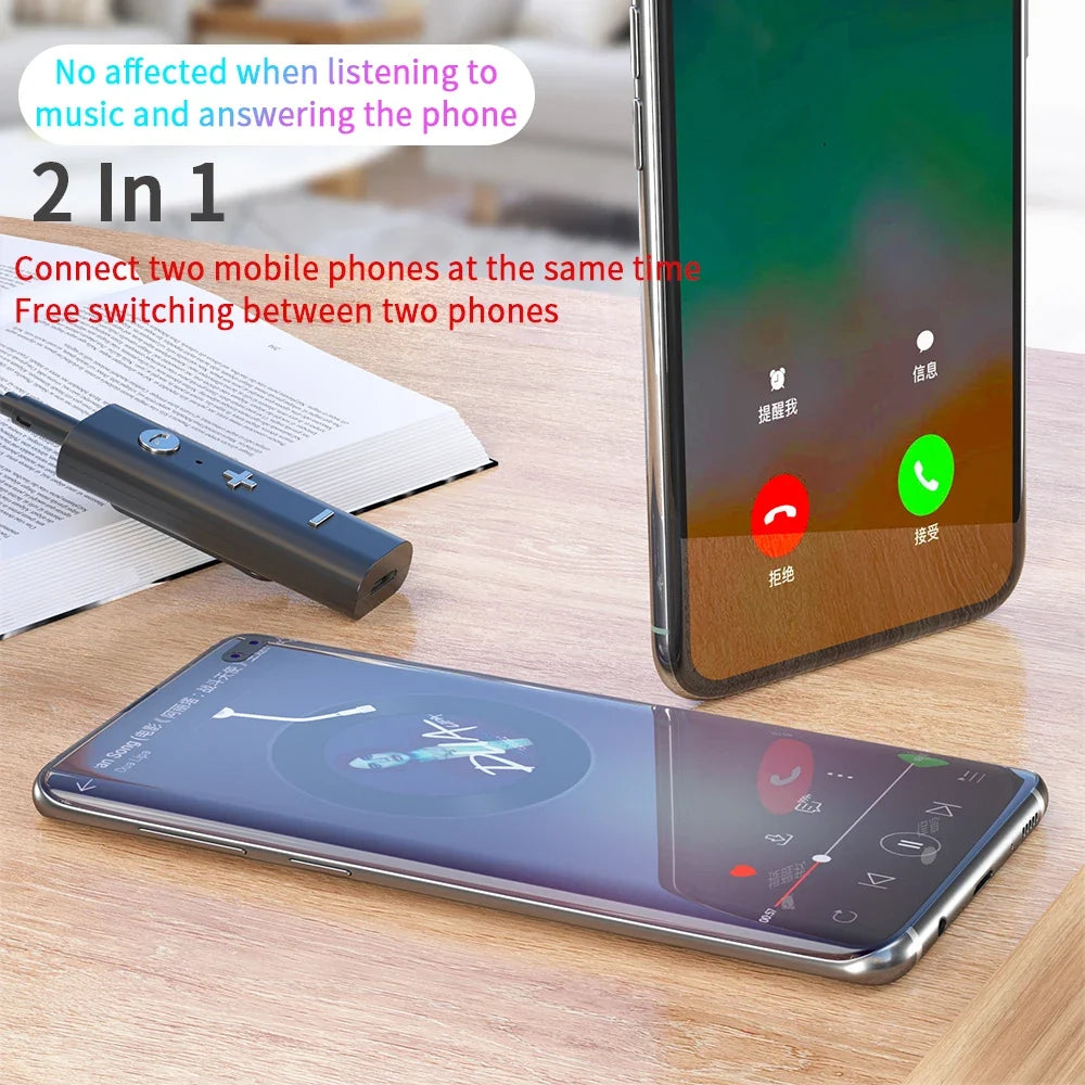 Bluetooth 5.0 Receiver: Wireless 3.5mm Headphone Adapter