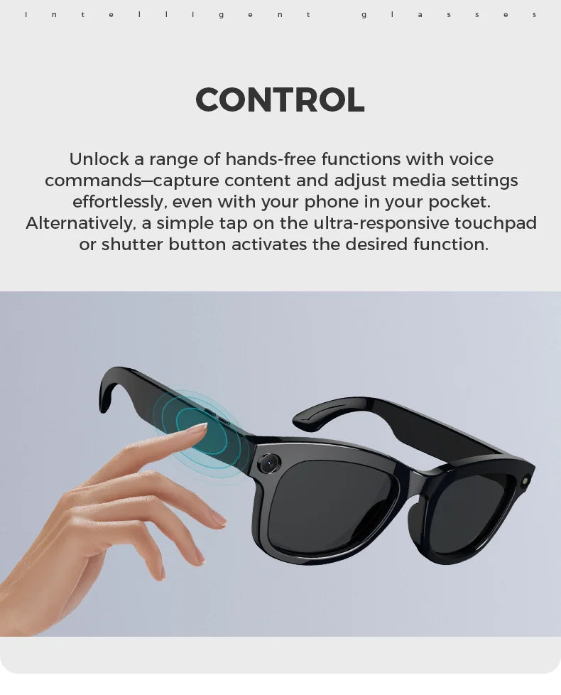 AI Smart Glasses With 5MP Camera and Voice Assistant