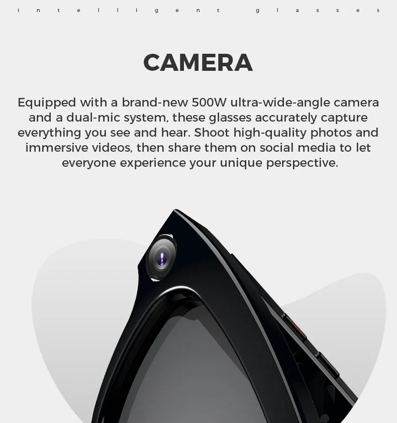 AI Smart Glasses With 5MP Camera and Voice Assistant