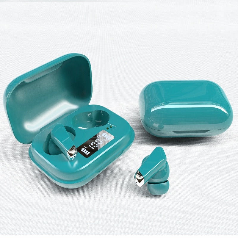 Half-In-Ear Wireless Earbuds with LED Battery Case