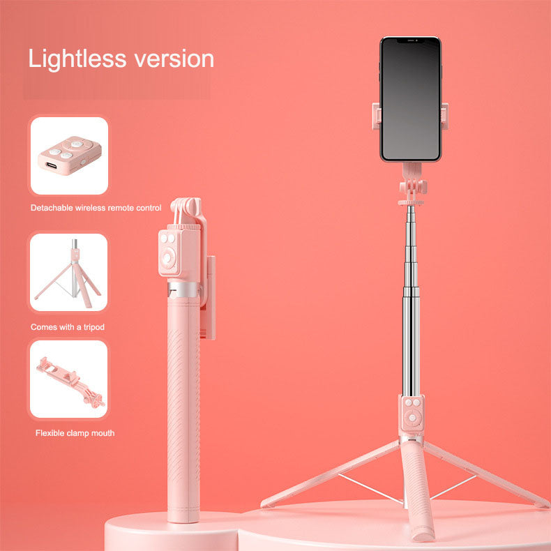 Pink Selfie Stick Tripod with Wireless Remote Control
