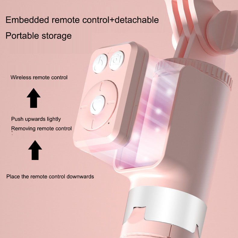 Pink Selfie Stick Tripod with Wireless Remote Control