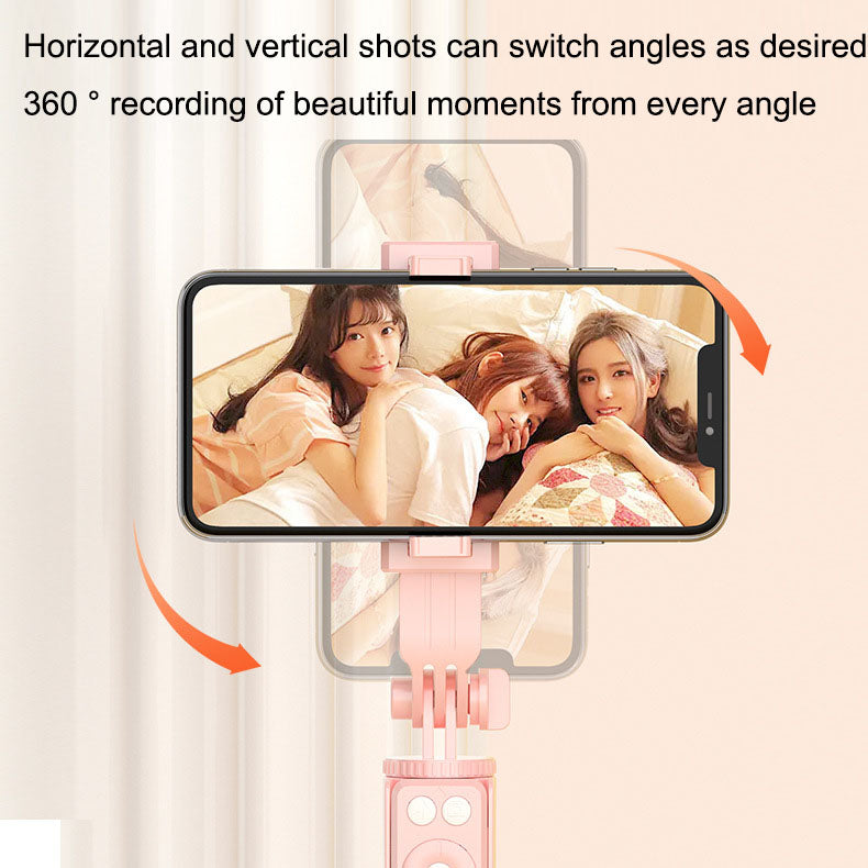 Pink Selfie Stick Tripod with Wireless Remote Control