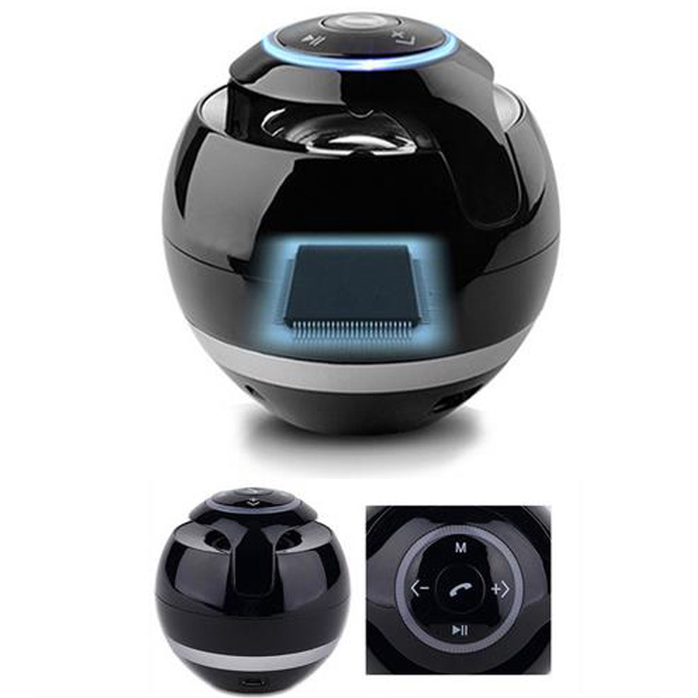 Mini Bluetooth Speaker with LED Ring Light & FM Radio