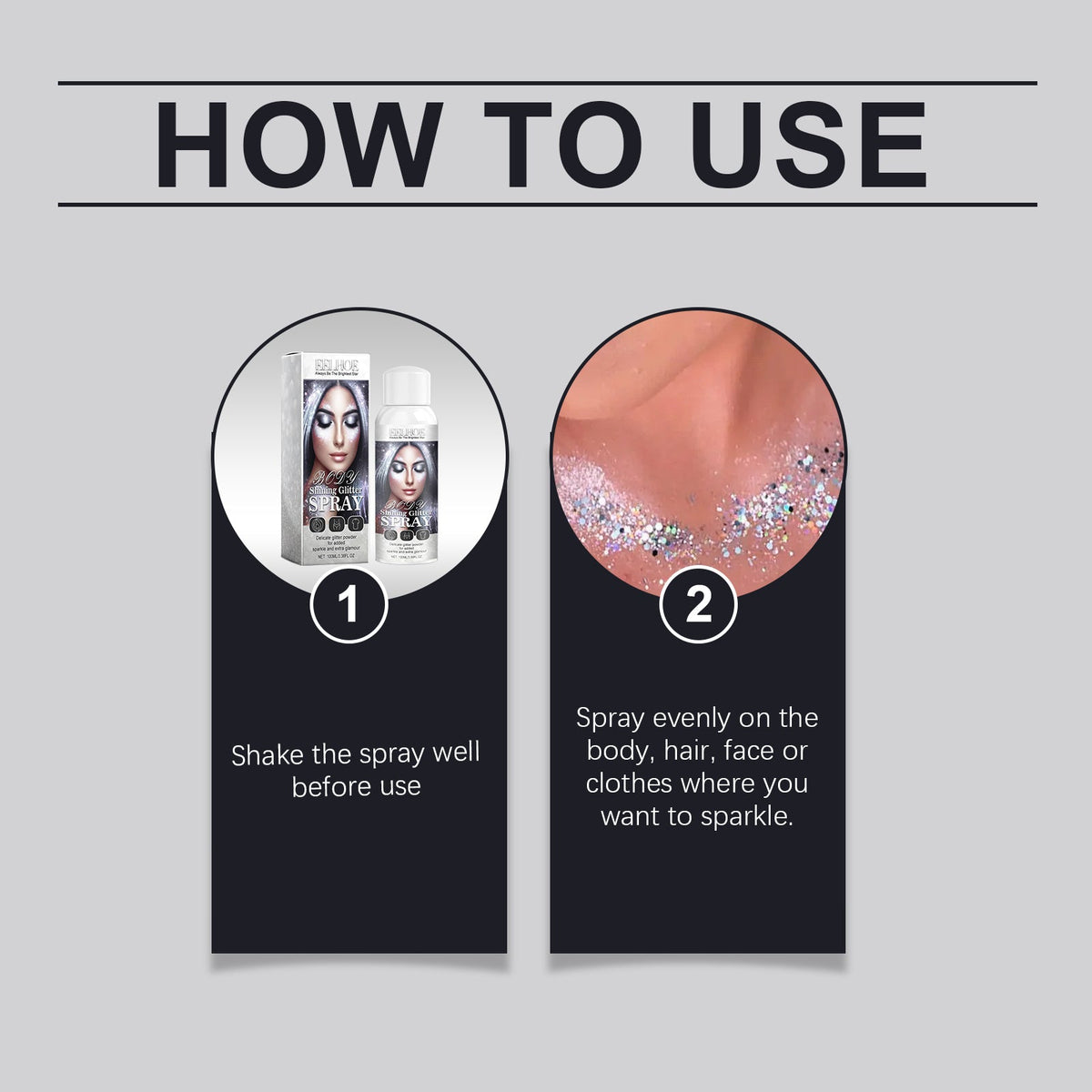 Body Glitter Spray for Long-Lasting Sparkling Radiance