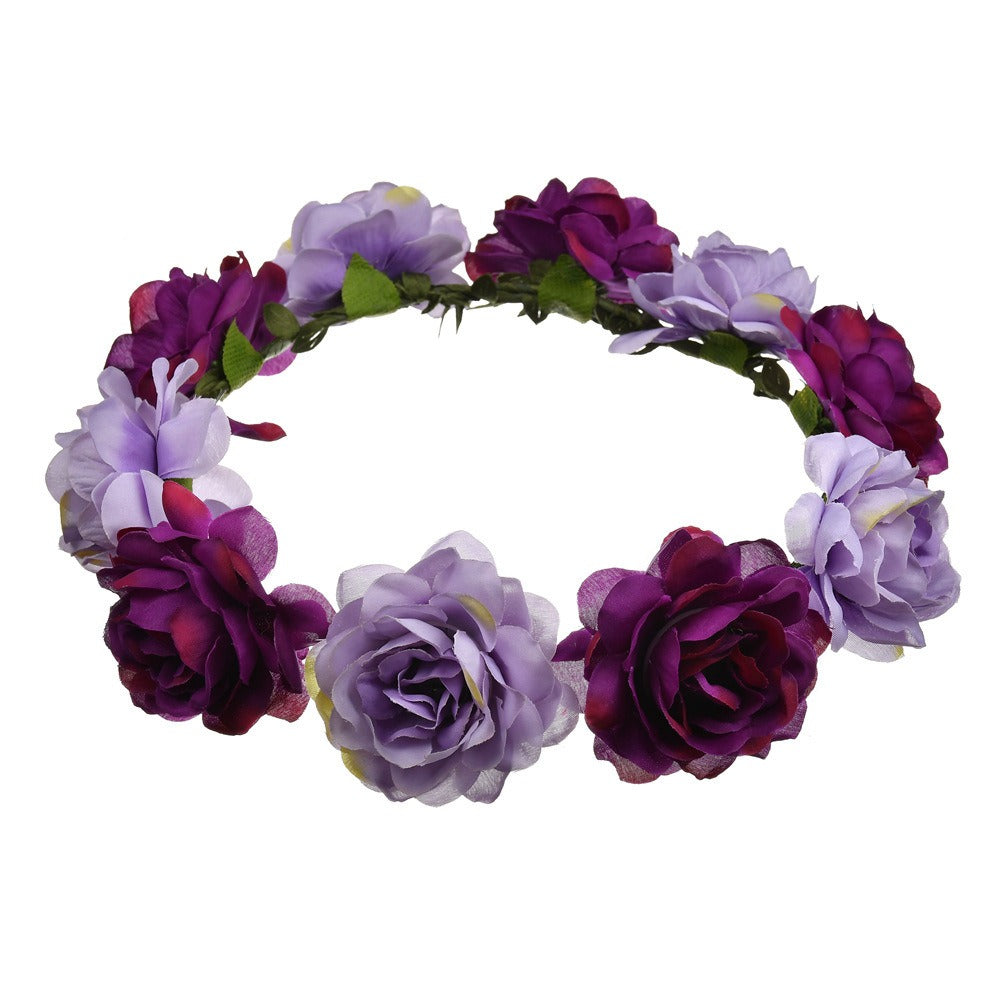 Boho Rose Flower Hair Hoop for Brides and Festivals