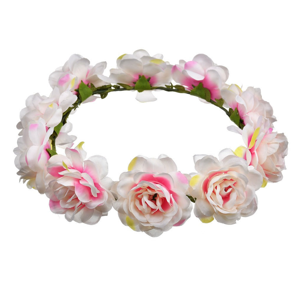 Boho Rose Flower Hair Hoop for Brides and Festivals