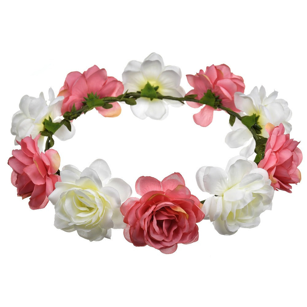 Boho Rose Flower Hair Hoop for Brides and Festivals