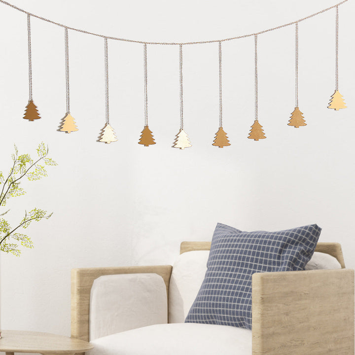 Gold Christmas Tree Garland for Festive Wall Decor