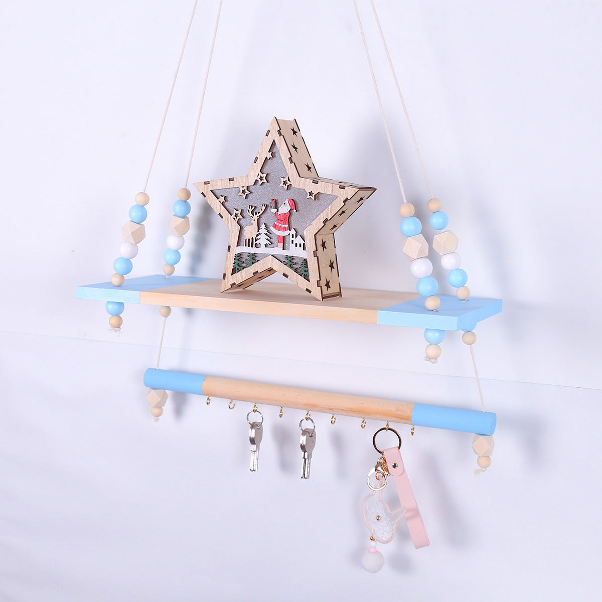 Bohemian Hanging Shelf for Small-Space Wall Display