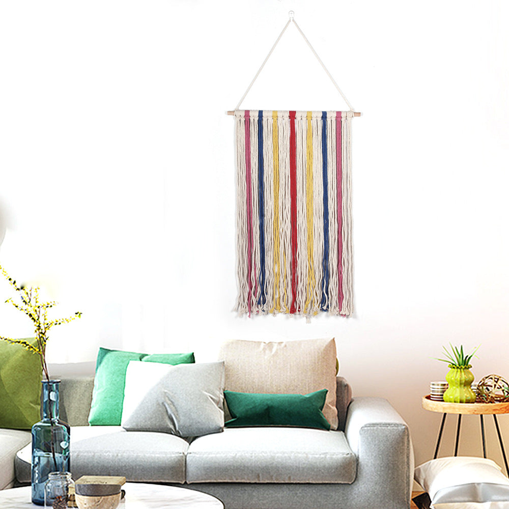 Woven Tapestry Wall Art for Colorful Bohemian Texture