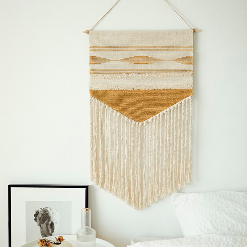 Boho Woven Wall Tapestry for Warm Textured Home Decor
