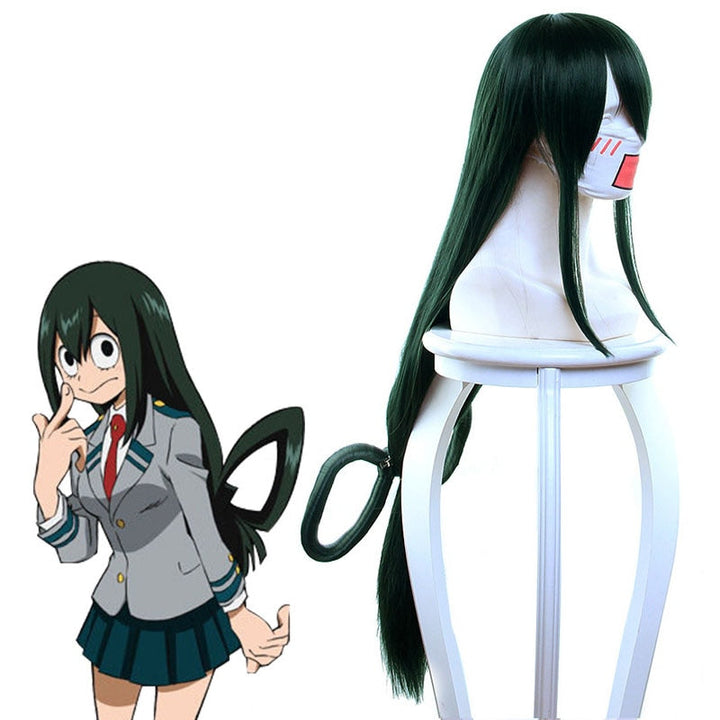 Tsuyu Asui Cosplay Wig – Long Green Anime Hair Style